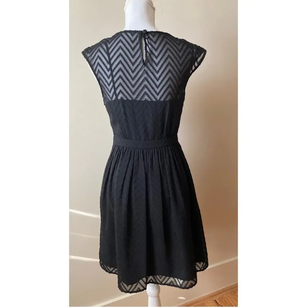 J.Crew Sleeveless Chiffon Dress Black Size 0